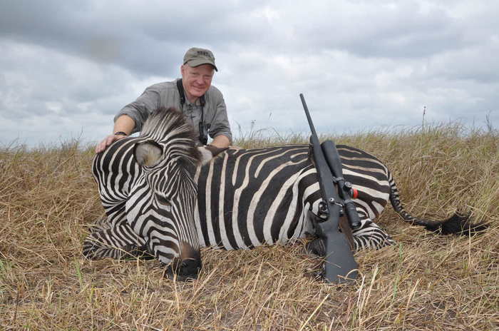 Long shots are actually quite rare in Africa, but sometimes extremely open country is encountered and there isn’t much choice. This Selous zebra was taken on an open floodplain in Mozambique at 400 yards. Using a McMillan .300 Winchester Magnum with a big Night Force scope that is a practical distance for field shooting today…when conditions are right.